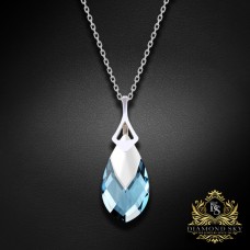 Sudraba kulons „Baroque II (Aquamarine Light Chrome)“ ar Swarovski® kristāliem