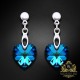 Sudraba komplekts „Iemīlējusies Sirds II“ (Bermuda Blue) no 925 proves sudraba ar Swarovski™ kristāliem
