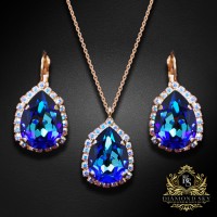 Jewelry Set “Celestial Drop III (Bermuda Blue)” created with Crystals by Swarovski®