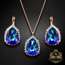 Komplekts sievietēm „Debesu Piliens III (Bermuda Blue)“ ar Swarovski® kristāliem