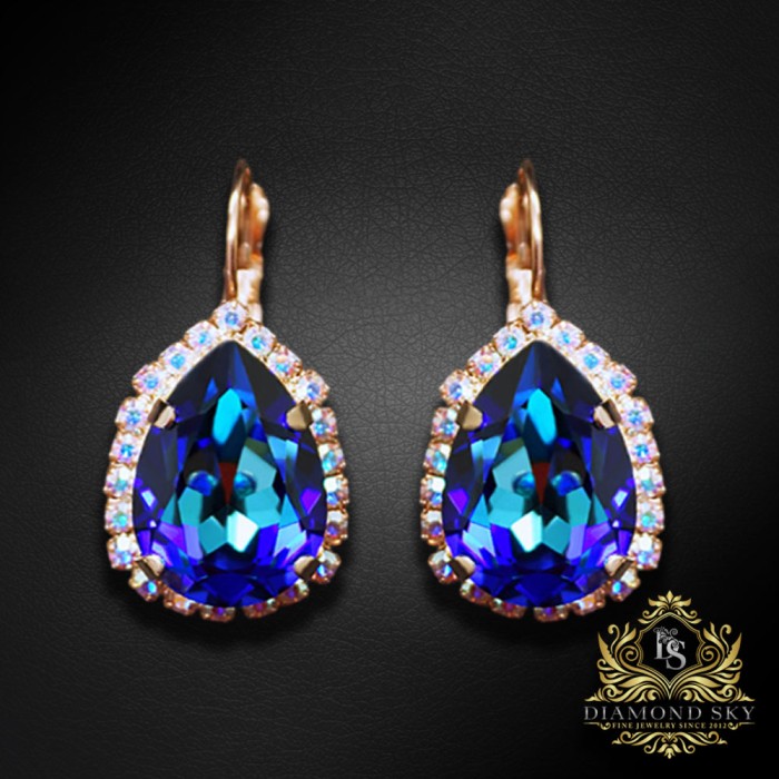 Komplekts sievietēm „Debesu Piliens III (Bermuda Blue)“ ar Swarovski® kristāliem