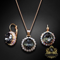 Komplekts „Apžilbinošs Spīdums III (Graphite)“ ar Swarovski™ kristāliem