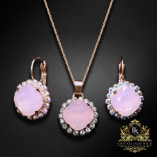 Komplekts „Apžilbinošs Spīdums III (Rose Water Opal)“ ar Swarovski™ kristāliem