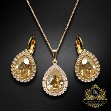 Komplekts sievietēm „Debesu Piliens (Golden Shadow)“ ar Swarovski® kristāliem