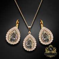 Jewelry set “Celestial Drop” (Rose Patina) dazzling with Crystals by Swarovski®