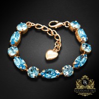Bracelet “Chic II” (Aquamarine Blue) embellished with Crystals by Swarovski®