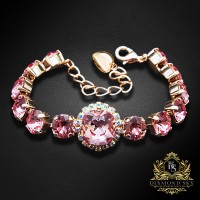 Bracelet “Glare III” (Rose Peach) dazzling with Crystals by Swarovski®