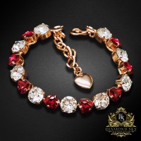 Bracelet “Romantic Tenderness II” (Scarlet) embellished with Crystals by Swarovski®