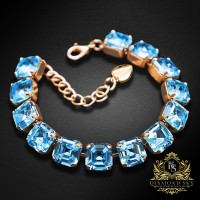 Bracelet “Imperial” (Aquamarine Blue) embellished with Crystals by Swarovski®