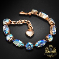 Bracelet “Chic II” (Light Sapphire Shimmer) dazzling with Crystals by Swarovski®