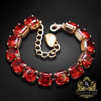 Bracelet “Imperial” (Scarlet) embellished with Crystals by Swarovski®