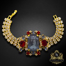 Aproce „Aurora (Dark Grey Ignite / Light Siam)“ ar Swarovski™ kristāliem