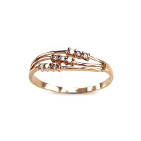 14K Red Gold Cubic Zirconia Ring “Magical Splendor”
