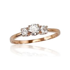 Sarkanā zelta 585° gredzens ar cirkoniem „Junona Gold VII“