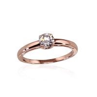 14K Red Gold Cubic Zirconia Ring “Classic Gold IV”