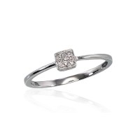 14K White Gold Diamond Ring “Solitaire V”
