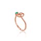 Sarkanā zelta 585° gredzens ar briljantiem un smaragdiem „Groteks III“