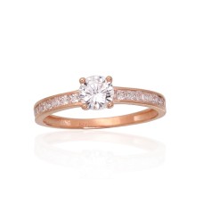 Sarkanā zelta 585° gredzens ar cirkoniem „Junona Gold XXXII“
