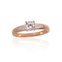 Sarkanā zelta 585° gredzens ar cirkoniem „Junona Gold XXX“