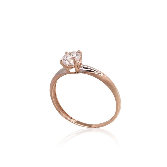 Sarkanā zelta 585° gredzens ar cirkoniem „Junona Gold XXXI“