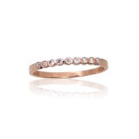 14K Red Gold Cubic Zirconia Ring “Crystal Horizon X”
