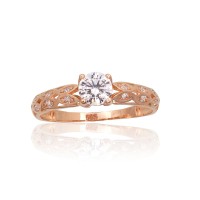 Sarkanā zelta 585° gredzens ar cirkoniem „Junona Gold XXXV“