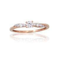 Sarkanā zelta 585° gredzens ar cirkoniem „Junona Gold XXXVI“