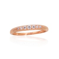 14K Red Gold Cubic Zirconia Ring “Tokyo LIII”