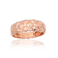 14K Red Gold Cubic Zirconia Ring “Sparkling Dance”