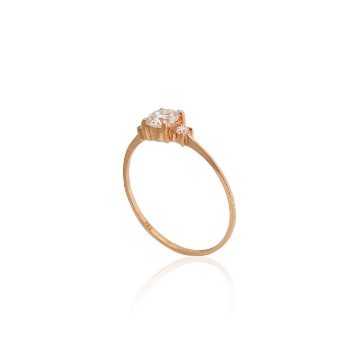 Sarkanā zelta 585° gredzens ar cirkoniem „Junona Gold“