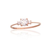 14K Red Gold Cubic Zirconia Ring “Juno Gold”