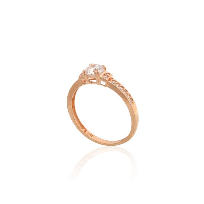 Sarkanā zelta 585° gredzens ar cirkoniem „Junona Gold XLI“