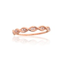 14K Red Gold Cubic Zirconia Ring “The Shine Of The Waves”