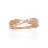 14K Red Gold Cubic Zirconia Ring “X - Factor”