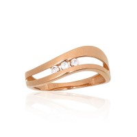 14K Red Gold Cubic Zirconia Ring “Magical Shine”