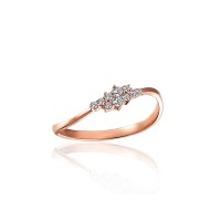 14K Red Gold Cubic Zirconia Ring “Morning Spark”