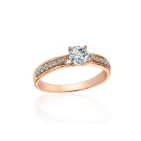 14K Red Gold Cubic Zirconia Ring “Spark of Love”