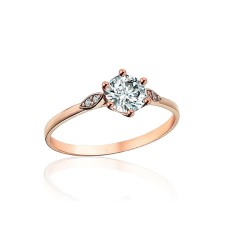 Sarkanā zelta 585° gredzens ar cirkoniem „Junona Gold XVII“