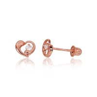 14K Red Gold Cubic Zirconia Earrings “Aramis”