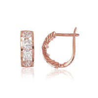 14K Red Gold Cubic Zirconia Earrings “Werth”
