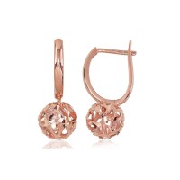 14K Red Gold Cubic Zirconia Earrings “Luster”