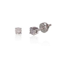 Серьги из белого золота 585 пробы с бриллиантами «Классика»