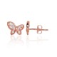 Sarkanā zelta 585° auskari ar cirkoniem „Zelta Tauriņš IX“