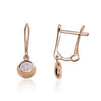 14K Red Gold Diamond Earrings “Classic III”