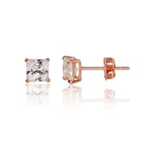 14K Red Gold Cubic Zirconia Earrings “New Classic XIV”