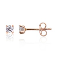 14K Red Gold Cubic Zirconia Earrings “New Classic XI”