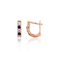 14K Red Gold Cubic Zirconia Earrings “Confetti VIII”
