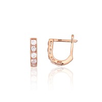 Серьги из красного золота 585 пробы с цирконами «Конфетти XXIX»