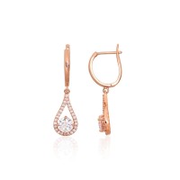 14K Red Gold Cubic Zirconia Earrings “Vienna”