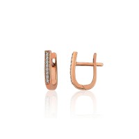 Серьги из красного золота 585 пробы с цирконами «Линия света V»
